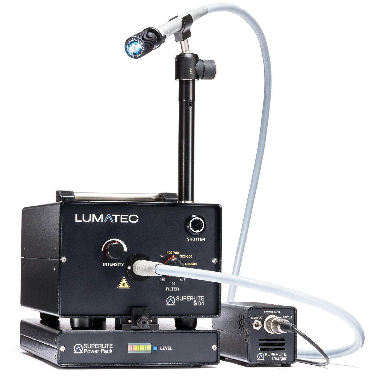 LUMATEC SUPERLITE S 04 с отдельным аккумулятором, зарядным устройством и принадлежностями для световода