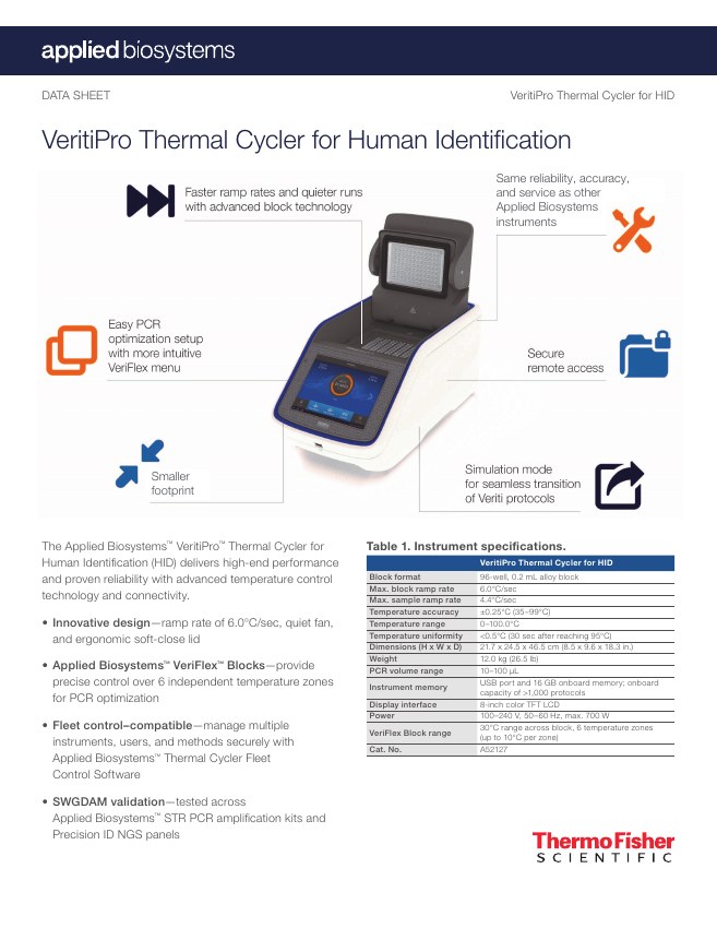 Обложка: Технические характеристики VeritiPro HID